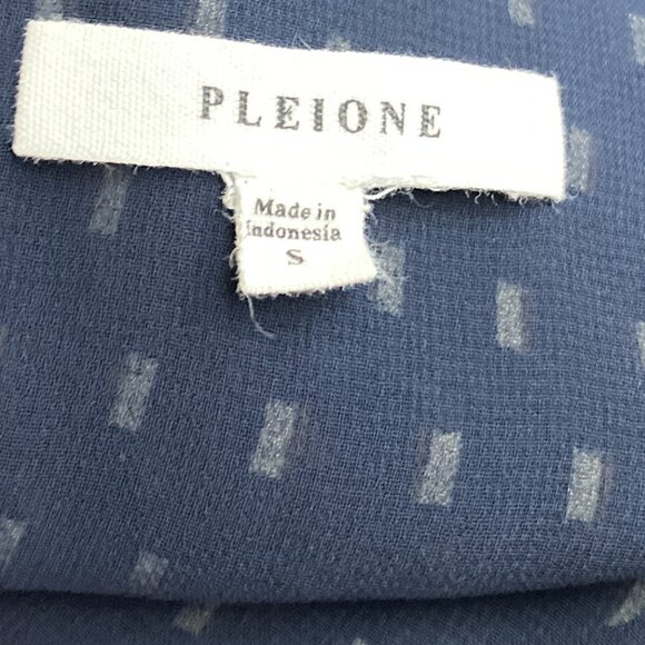 Anthropologie Small S Pleione Navy Cream Square Geo Print Chiffon Sleeveless To - Picture 3 of 4